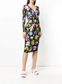 Dolce  amp  Gabbana Iris-print Charmeuse Midi Dress - Farfetch at Farfetch